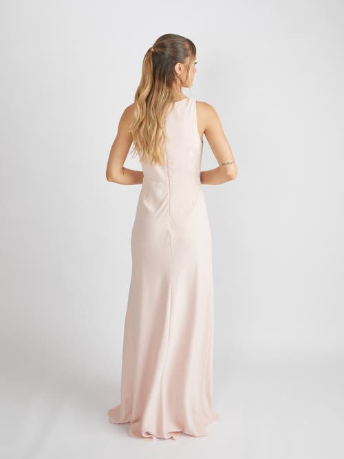 Six Stories Cowl Front Crepe Bridesmaid Dress In Neutral