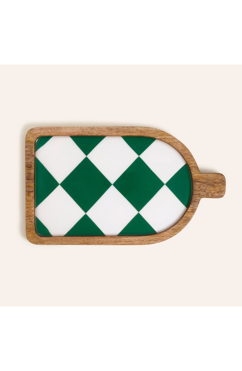 Zsa Zsa Zsu Lakri Mango Wood Serving Board 12X7 In, Main, color, Green