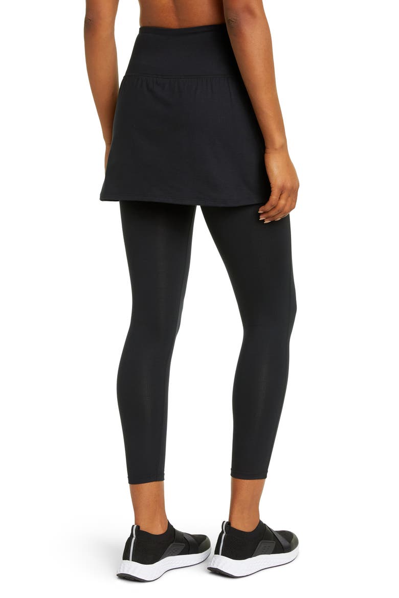 Live In High Waist Skirted Leggings, Alternate, color, BLACK