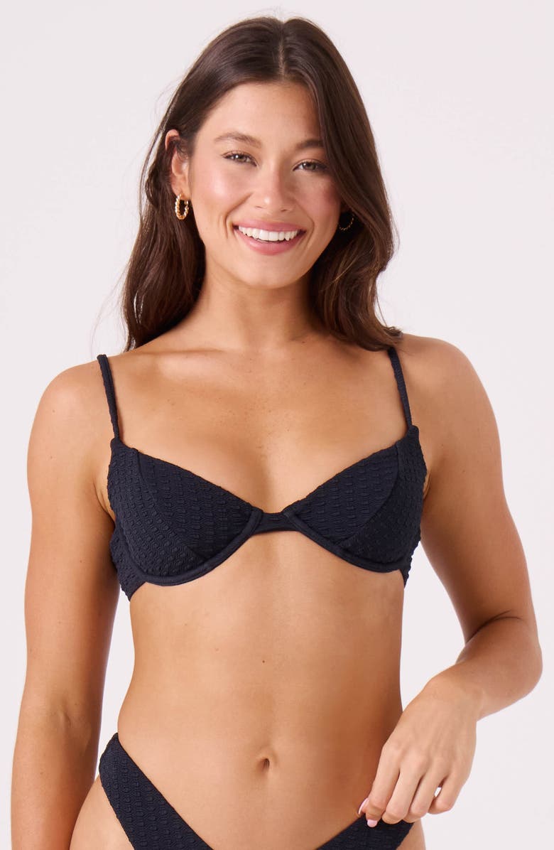 Roxy Haleiwa Underwire Bikini Top, Alternate, color, Anthracite