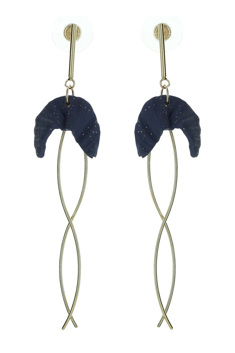 Paloma Wavy Drop Earrings, Main, color, GOLD/ BLUE