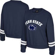 COLOSSEUM Women's Colosseum Navy Penn State Nittany Lions Splashy Crewneck Fleece Sweatshirt