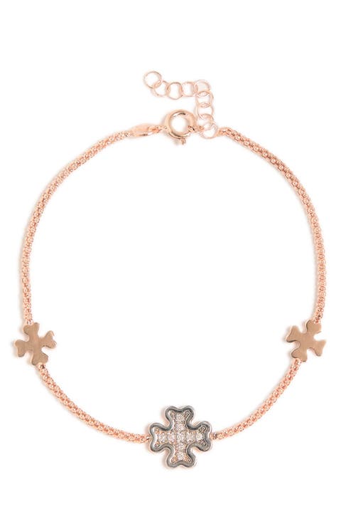 Diamond Clover Station Bracelet