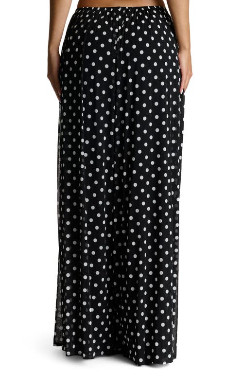 NAKED WARDROBE NAKED WARDROBE POLKA DOT MESH WIDE LEG PANTS