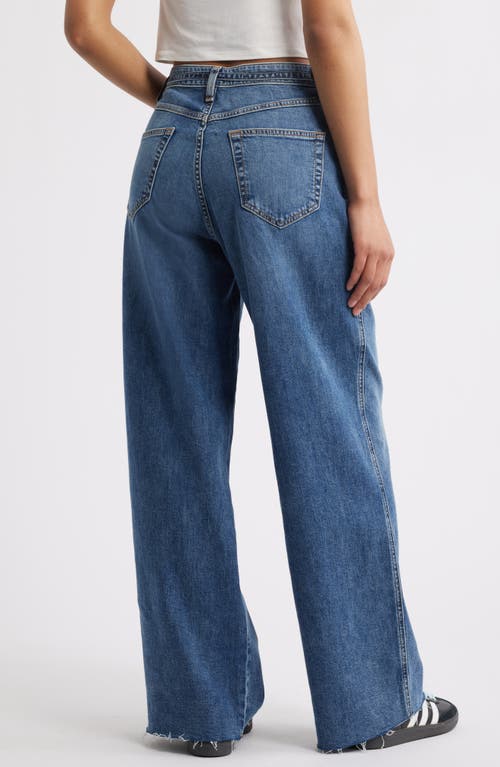 Bp. Raw Hem Drawstring High Waist Wide Leg Jeans In Blue