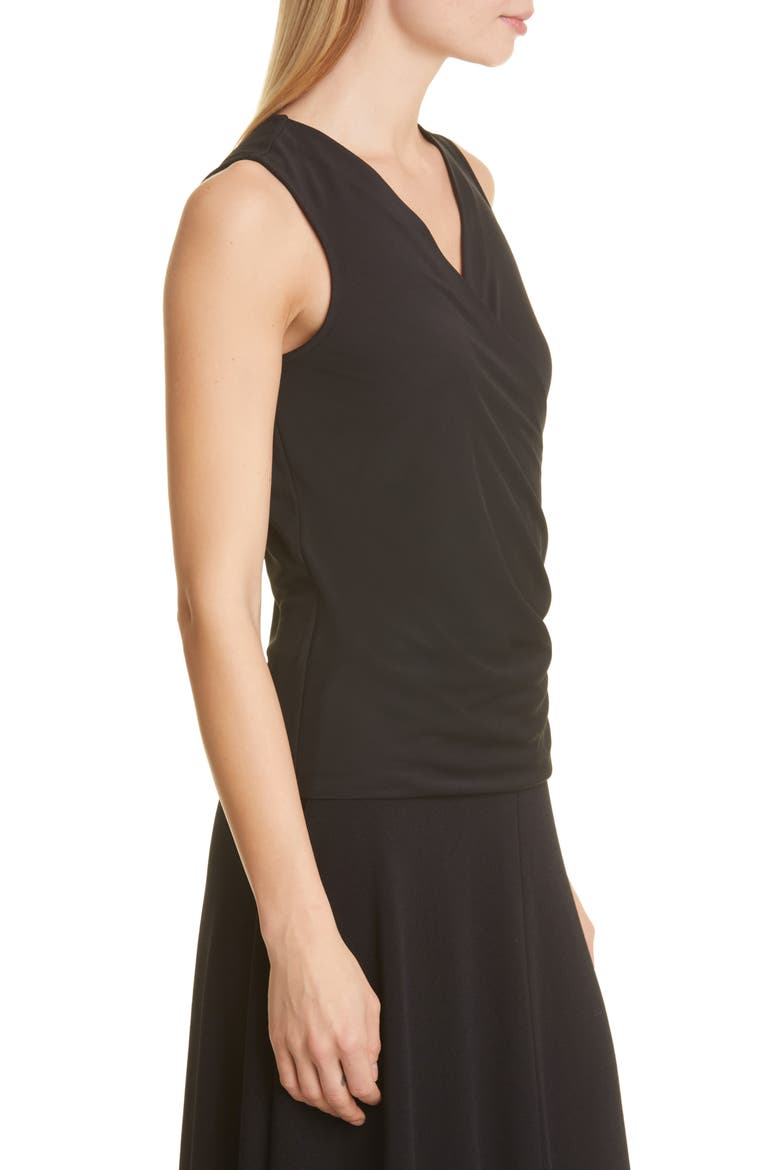 Crepe Sleeveless Wrap Top, Alternate, color, BLACK