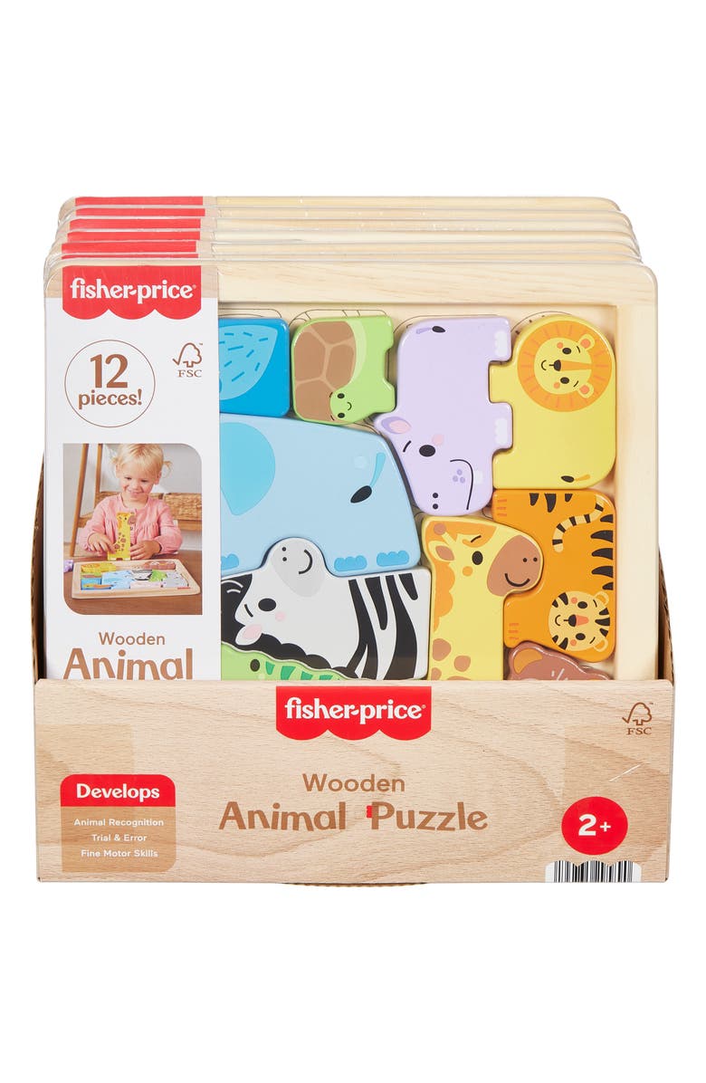FISHER PRICE Wooden Animal Puzzle, Alternate, color,
