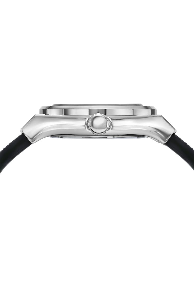 PORSAMO BLEU Cruz Silicone Strap Watch, 45mm, Alternate, color, Black