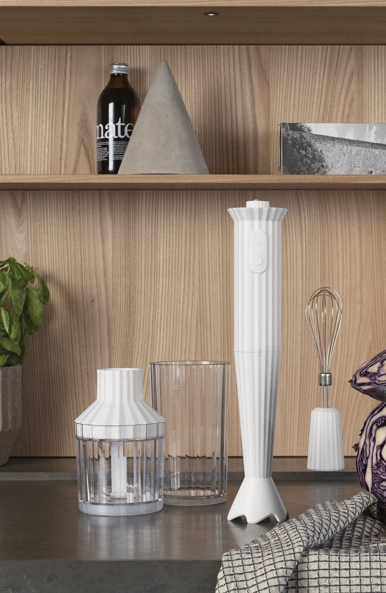 ALESSI Plissé Hand Blender Set, Alternate, color, White