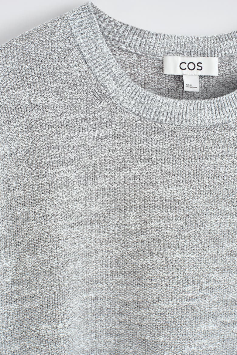Relaxed Bouclé-knit T-shirt, Alternate, color, GRAY MÉLANGE
