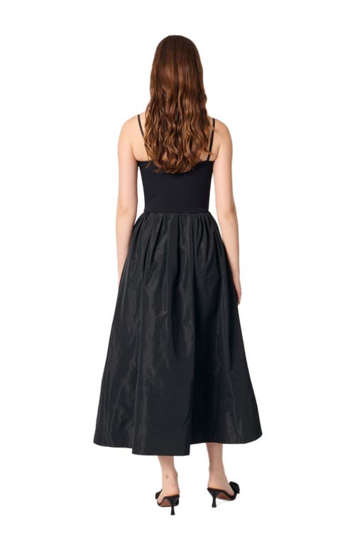 Maje Strapless Mesh And Taffeta Dress In Black