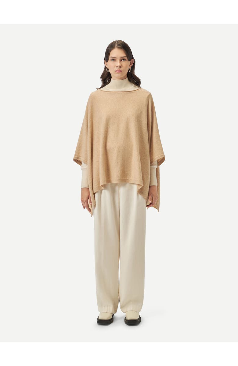 GOBI Mongolian Cashmere Organic Color Cashmere Boat-Neck Poncho, Alternate, color,