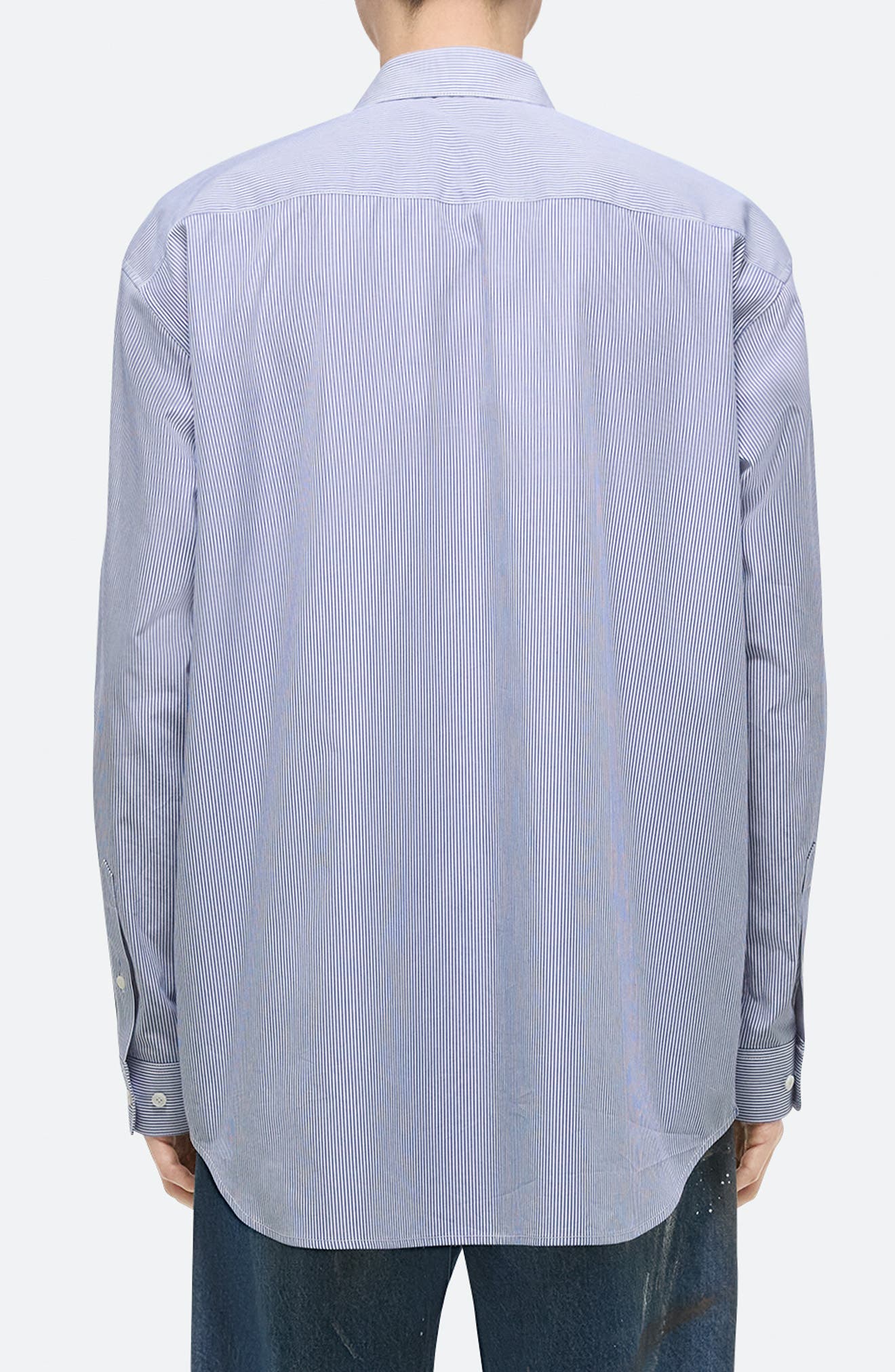 Oversize Microstripe Button-Up Shirt - image 2