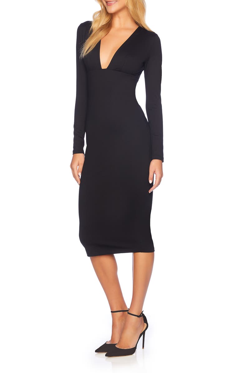 Susana Monaco Deep V-Neck Long Sleeve Dress, Alternate, color,