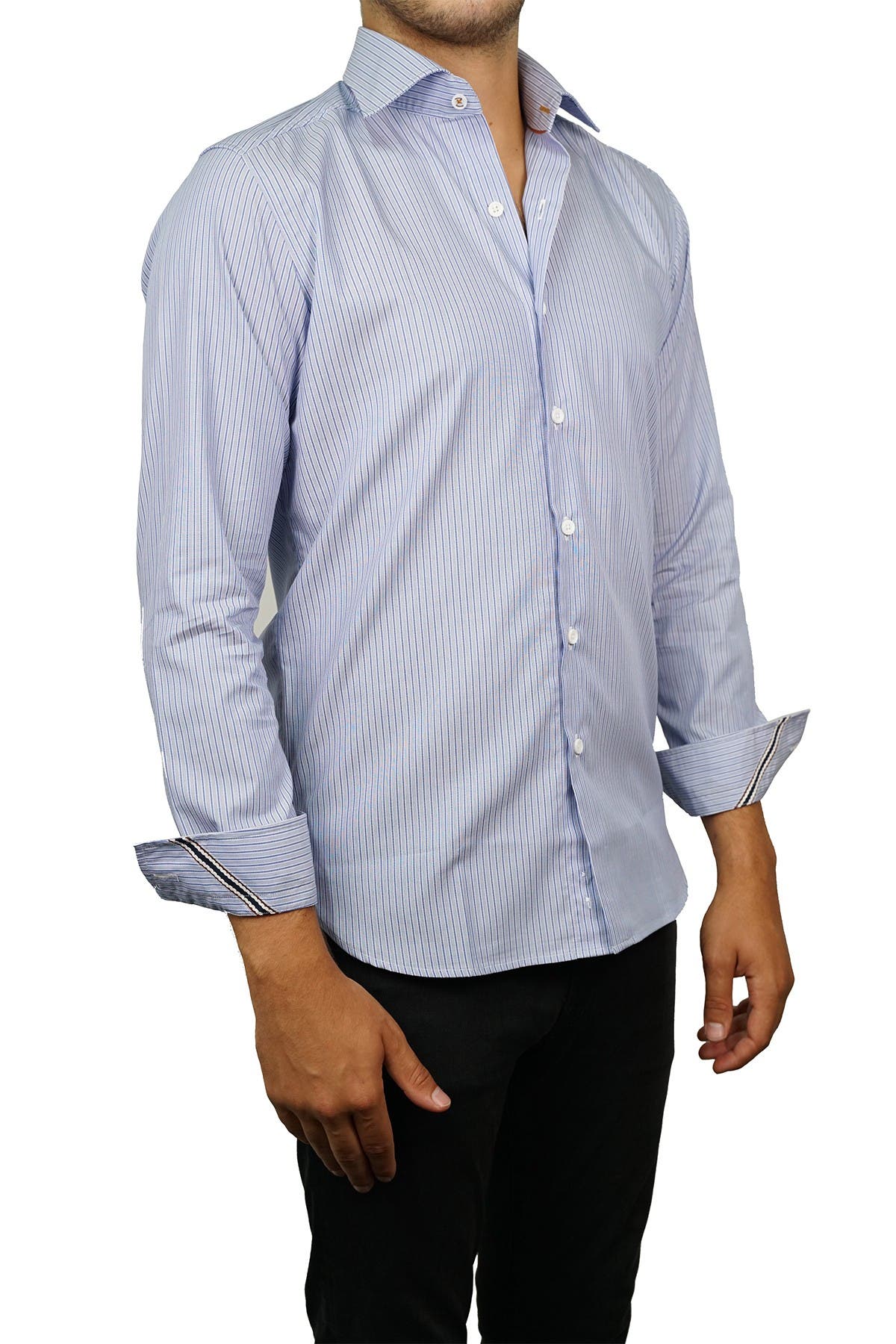 Tailored Fit Pinstripe Button-Up Shirt - image 2