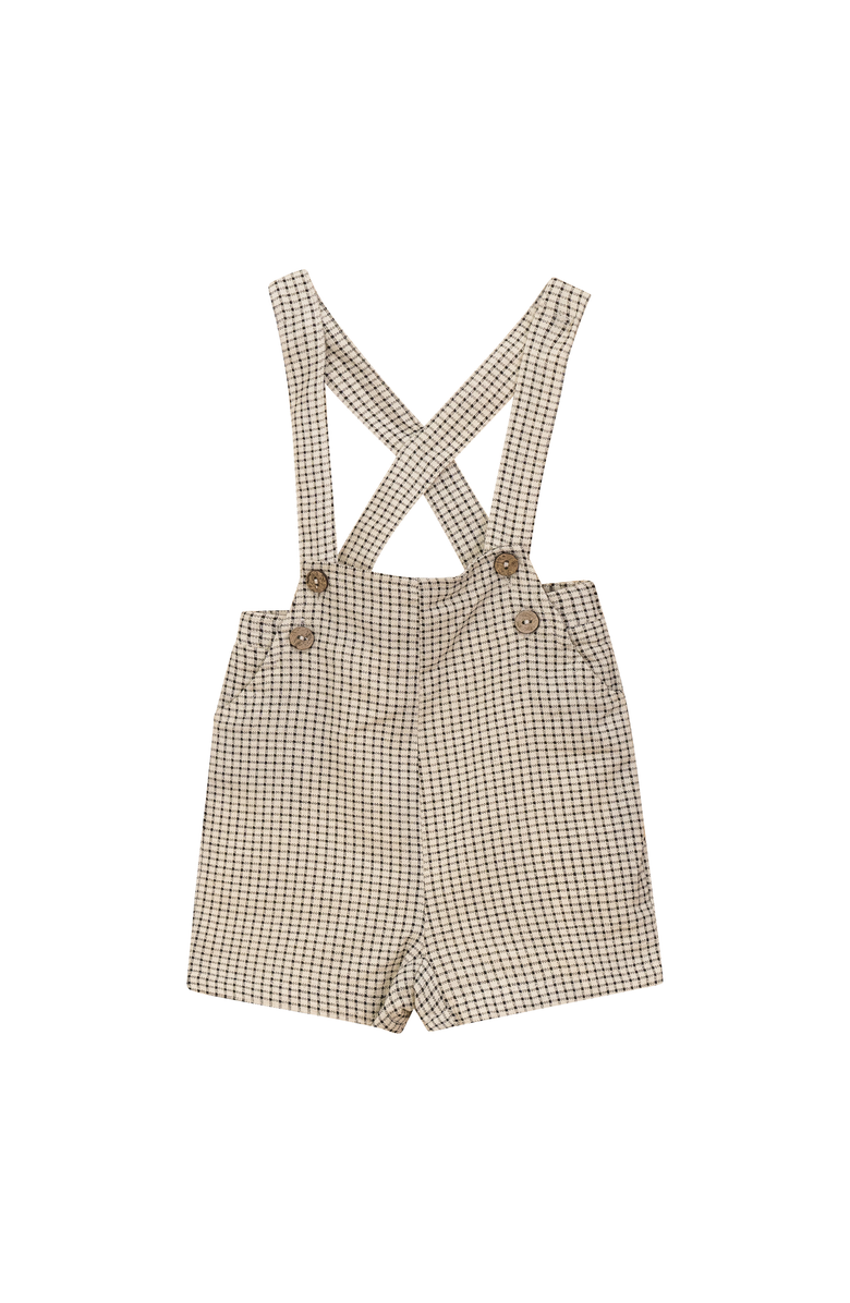 Mr. Mr. Checkered Overall with Adjustable Straps, Main, color, Black