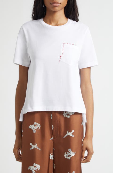 Mending Logo Cotton Poplin Pocket T-Shirt