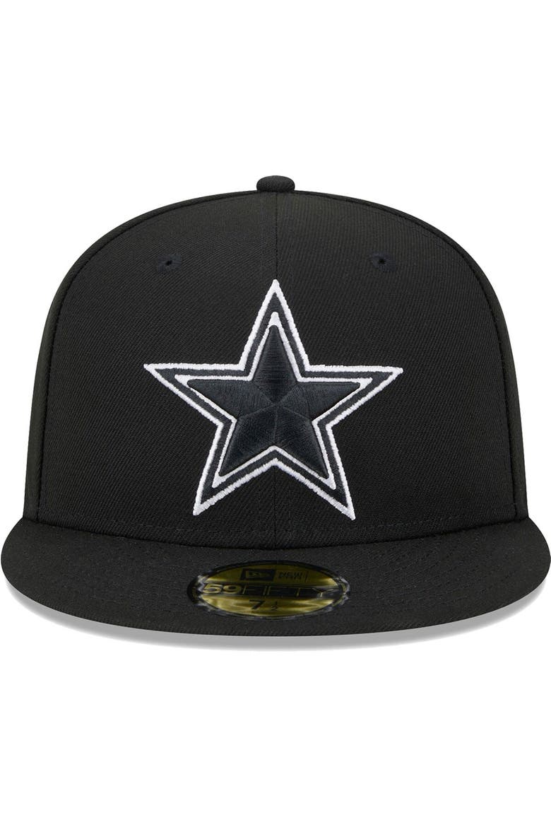 Men's New Era Black Dallas Cowboys  Main Patch 59FIFTY Fitted Hat, Alternate, color, Black