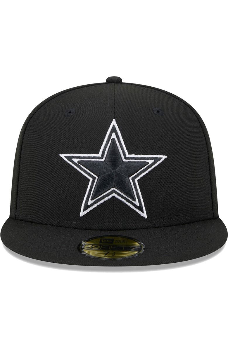New Era Men's New Era Black Dallas Cowboys  Main Patch 59FIFTY Fitted Hat, Alternate, color, Black