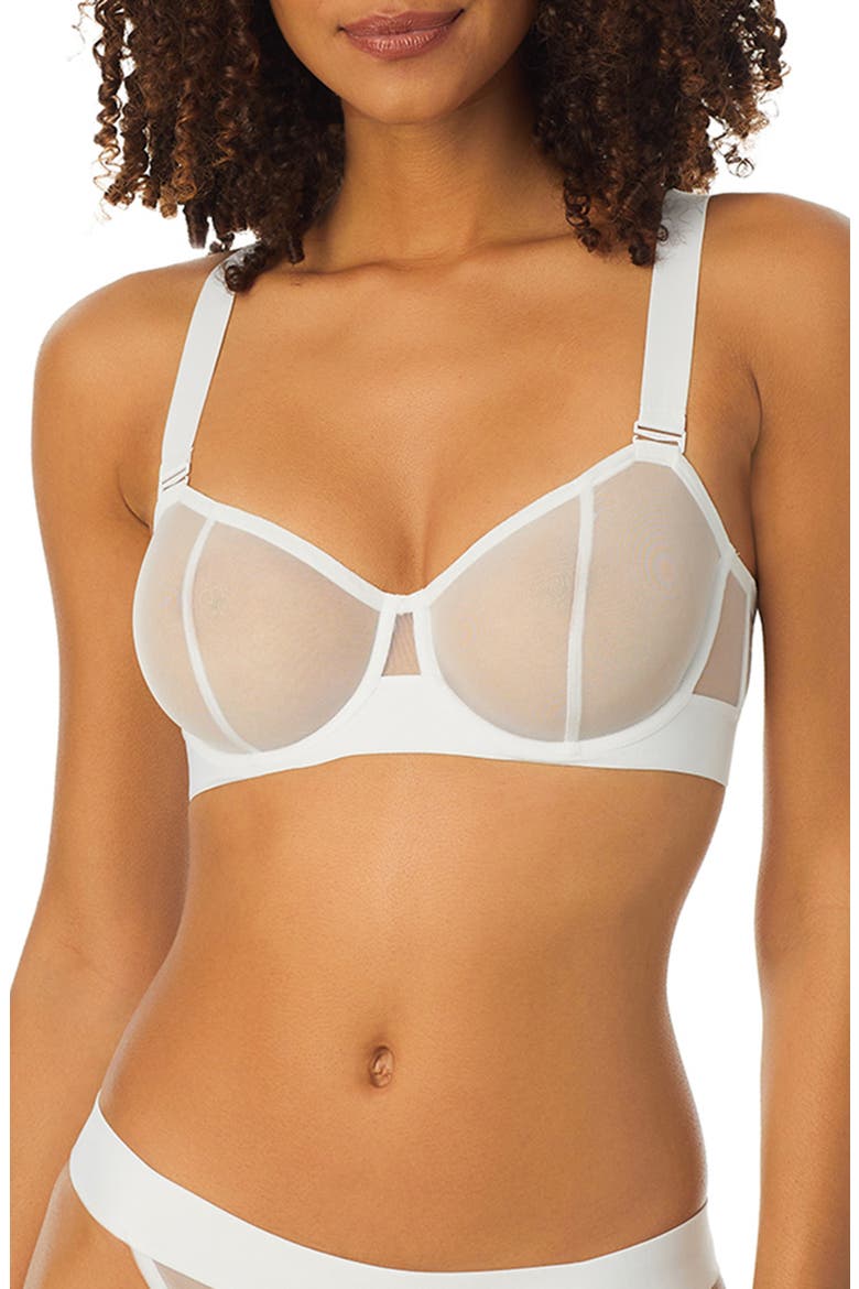 Sheers Strapless Underwire Bra, Main, color, DARK WHITE