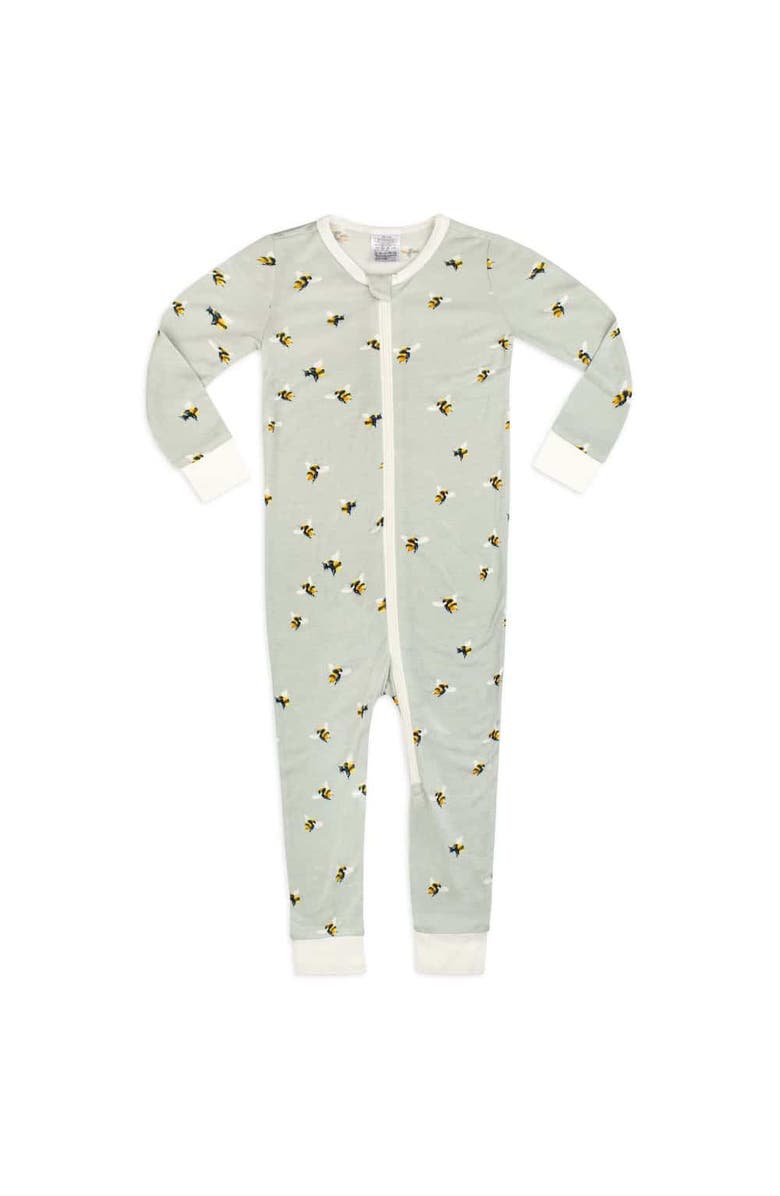 Milkbarn Zipper Pajama, Main, color, Bumblebee