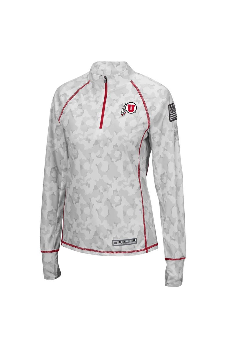 COLOSSEUM Women's Colosseum Camo Utah Utes OHT Military Appreciation Officer Arctic Lightweight Quarter-Zip Top, Alternate, color, 