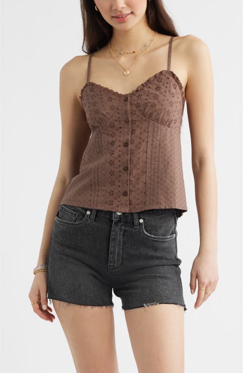 Eyelet Pintuck Camisole