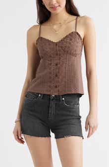 Cotton Eyelet Pintuck Camisole