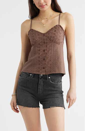 Cotton Eyelet Pintuck Camisole