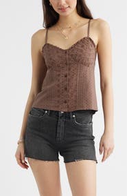 BP. Cotton Eyelet Pintuck Camisole