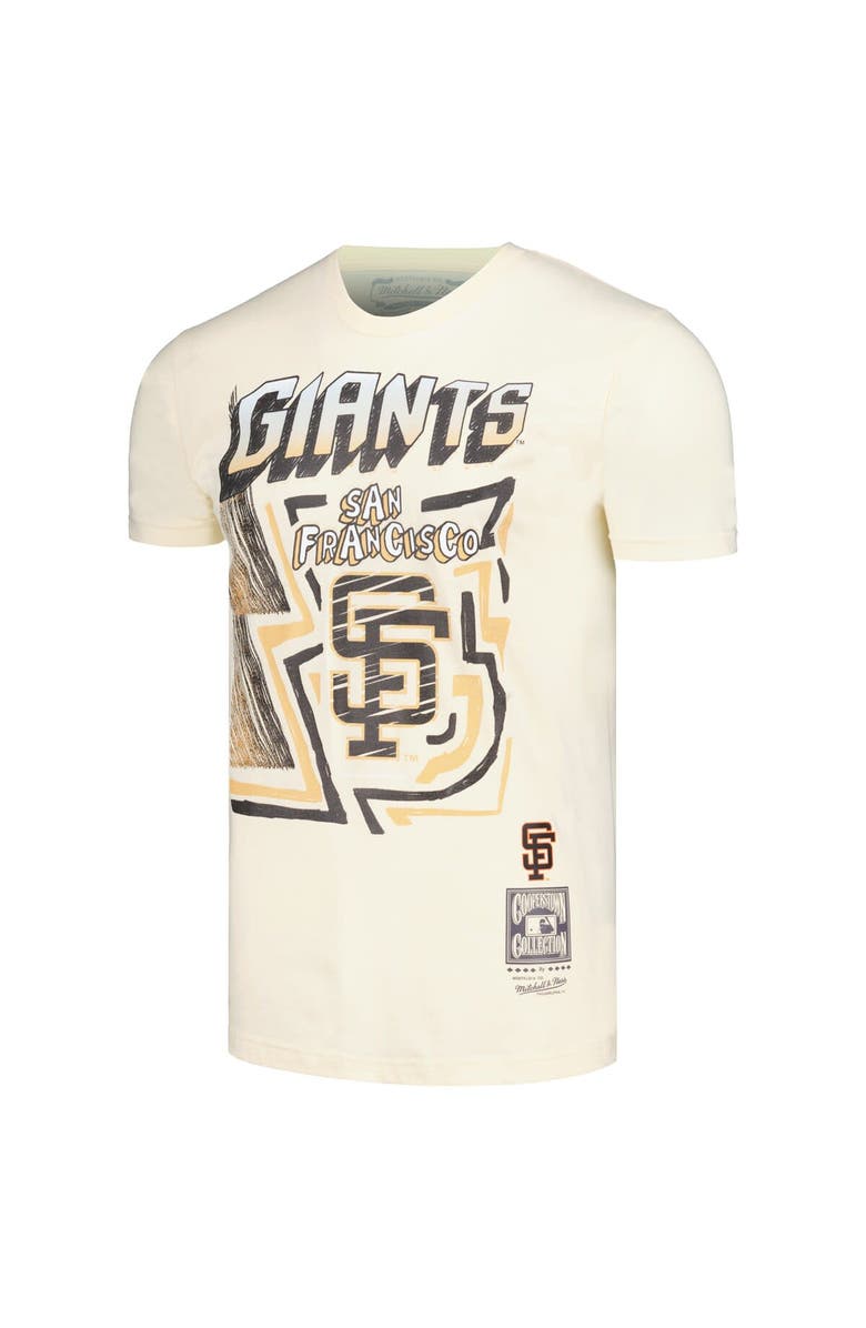 Mitchell & Ness Men's Mitchell & Ness Cream San Francisco Giants Cooperstown Collection Sidewalk Sketch T-Shirt, Alternate, color, 