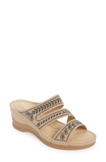Extreme By Eddie Marc Embellished Wedge Sandal