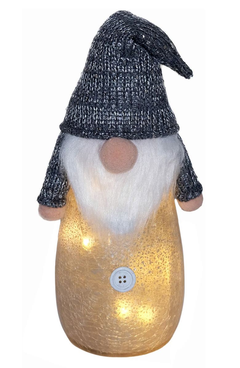 HOME ESSENTIALS AND BEYOND 9.84-Inch Lighted Plush Dash Gnome, Main, color, Gold Multi