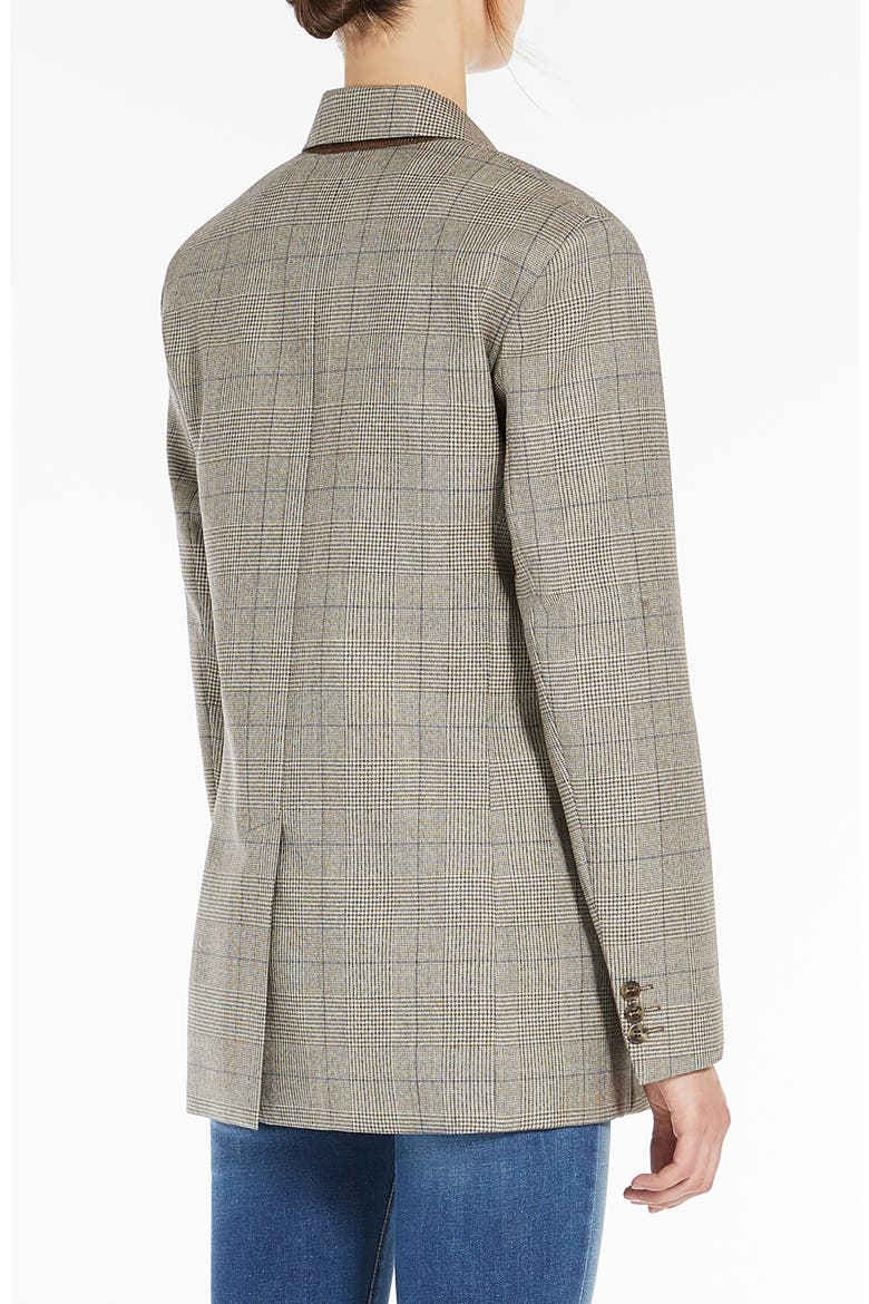 Burgos Plaid Wool Blazer, Alternate, color, BISCUIT