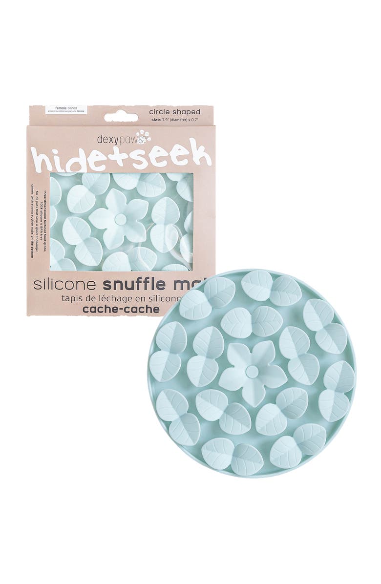 Dexypaws Enrichment Snuffle Mat Sky Blue Circle Textured Dog Feeding Pad, Alternate, color, 