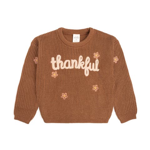 Thankful Thanksgiving Knit Sweater (Baby, Toddler, Little Kid & Big Kid)