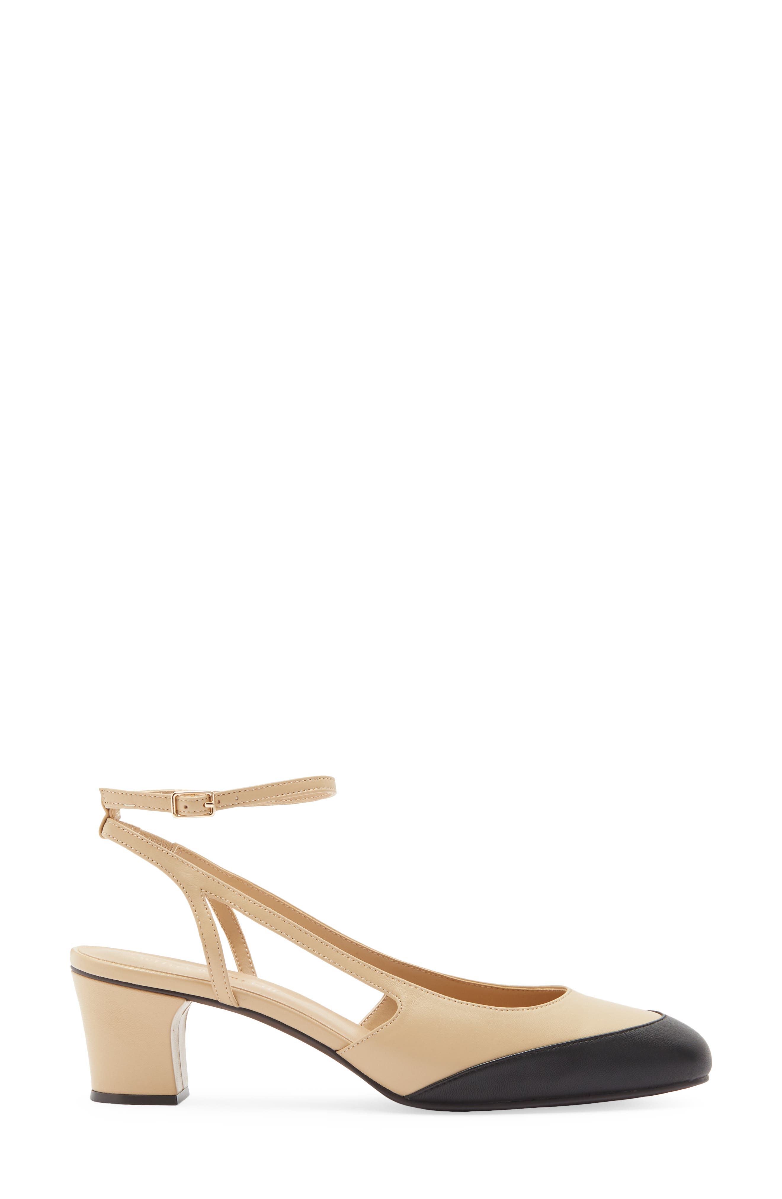 My Dear Ankle Strap Pump, Alternate, color, NATURAL BLACK COMBO