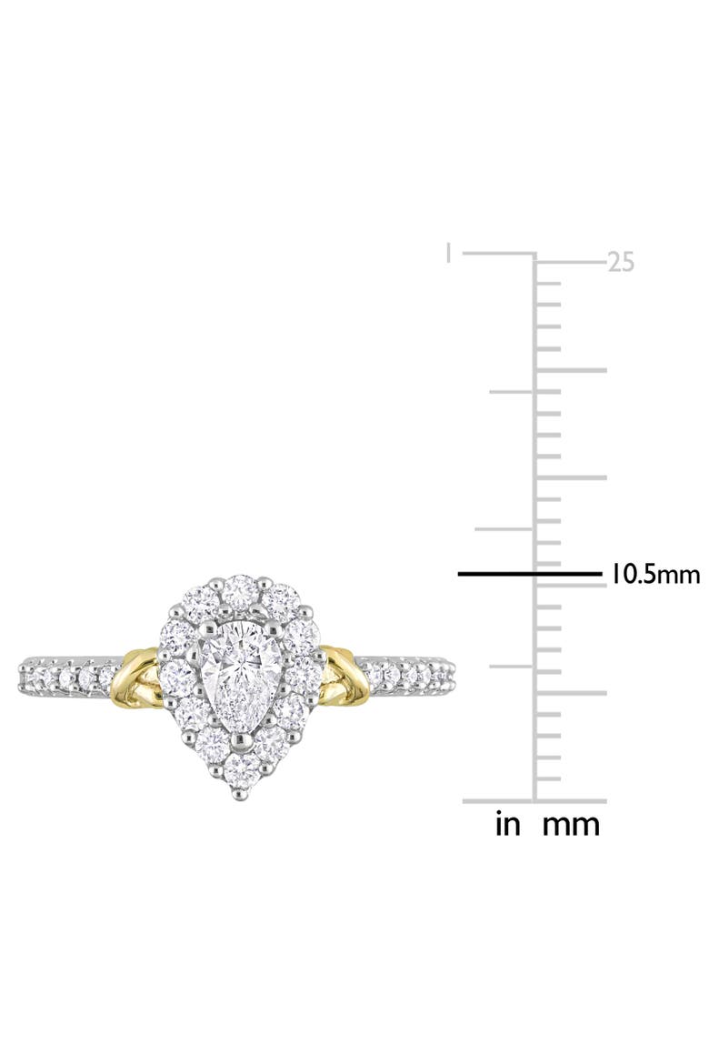 Diamond Teardrop Halo Ring 14k Gold, Alternate, color, White Gold