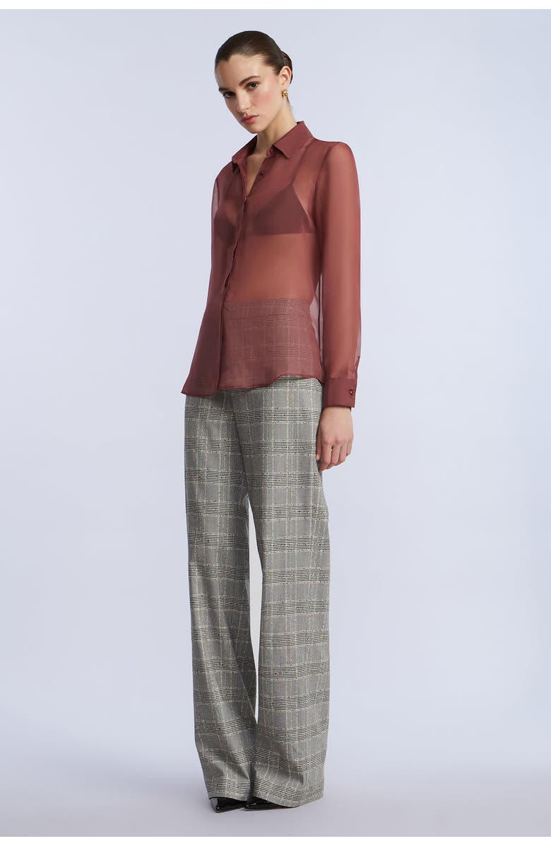 BCBGMAXAZRIA Chiffon Button Down, Alternate, color, Renaissance Rose