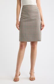 Tahari ASL Plaid Pencil Skirt