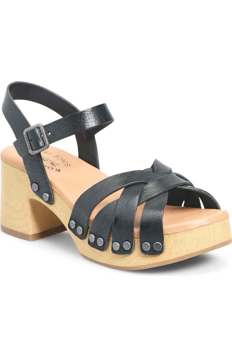 Kork-Ease<sup>®</sup> Ester Platform Sandal, Main, color, Black Leather