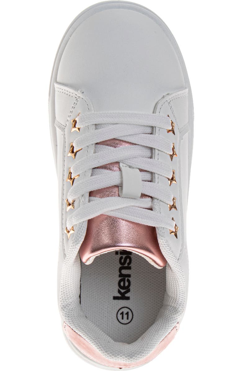 Kensie Girl s Comfort Sneakers, Alternate, color, White/Silver