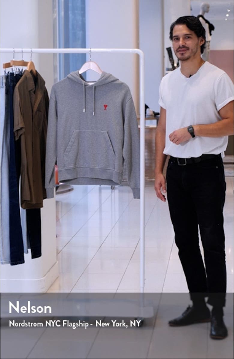 AMI Alexandre Mattiussi Ami De Coeur Oversize Organic Cotton Hoodie, sales video thumbnail