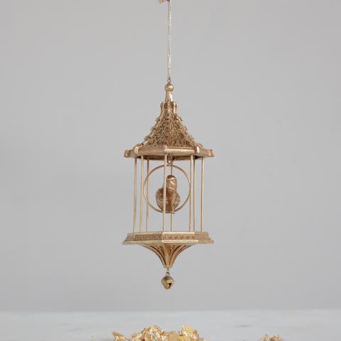 Resin Birdcage Ornament with Bead Detail