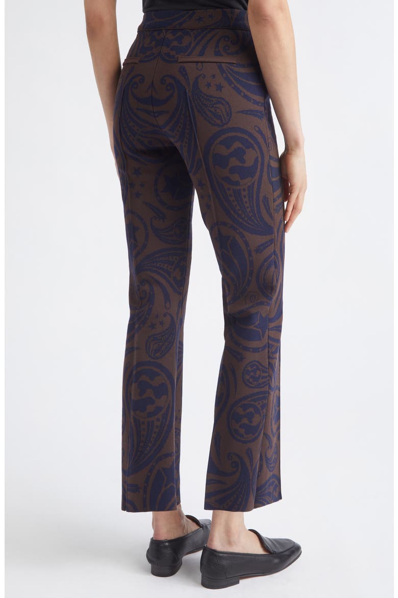 Cosmic Paisley Kick Flare Pants, Alternate, color, CHOCOLATE/ DARK NAVY