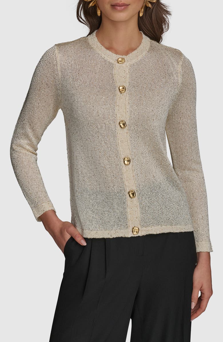 Donna Karan New York Sequin Knit Cardigan, Main, color, 