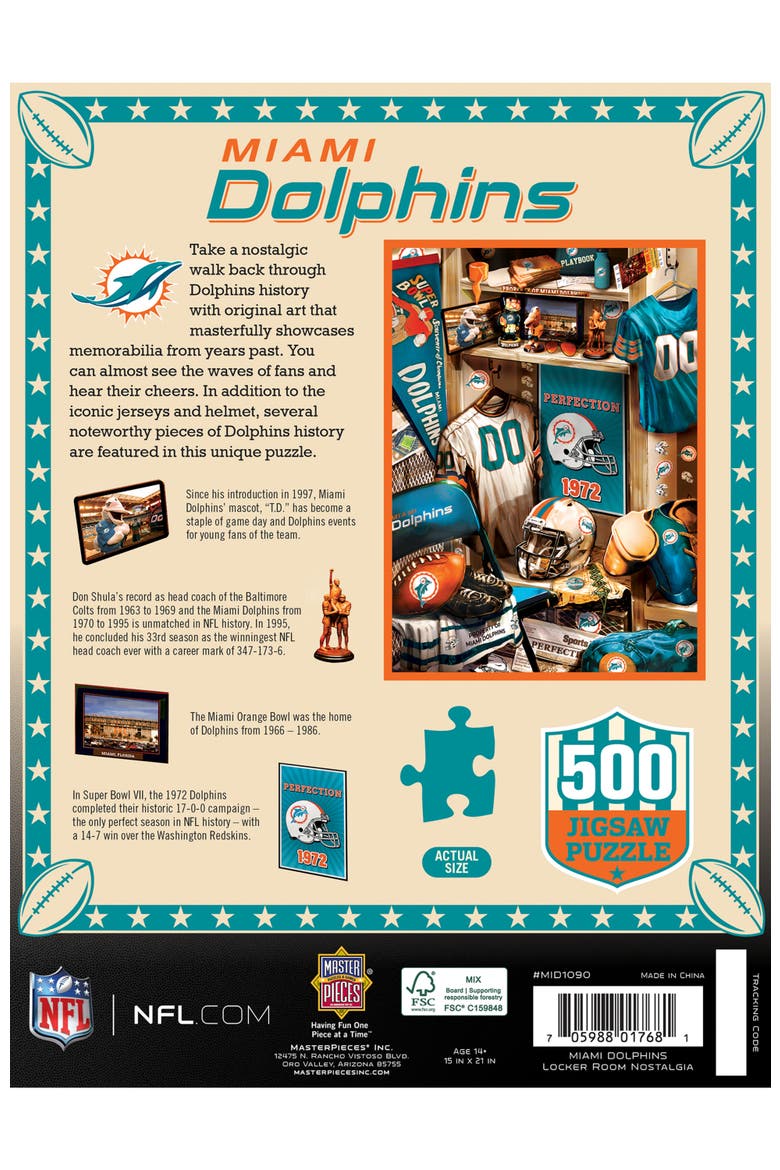Miami Dolphins Locker Room 500pc Puzzle, Alternate, color, Multicolor