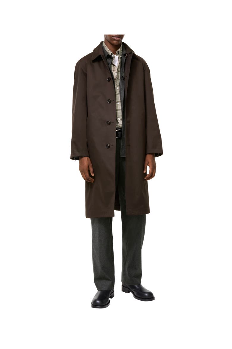 Long Reversible Gabardine Parkbury Car Coat, Alternate, color, Chocolate brown