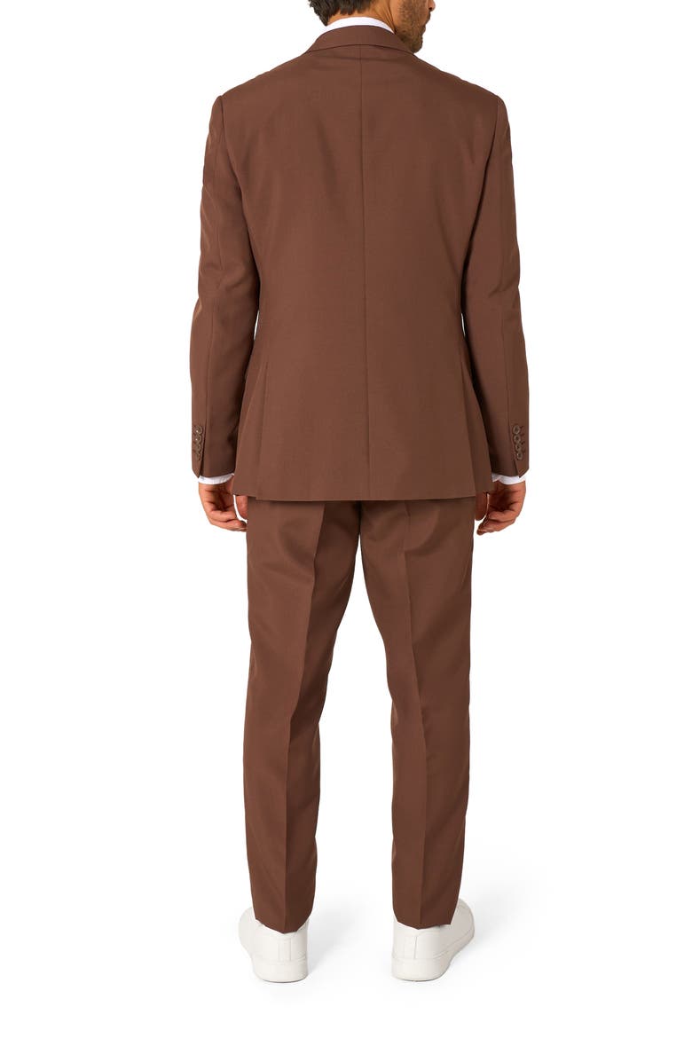 Bold Brown Slim Fit Two-Piece Suit & Tie Set, Alternate, color, BROWN