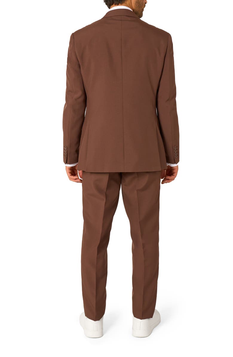 OppoSuits Bold Brown Slim Fit Two-Piece Suit & Tie Set, Alternate, color, Brown